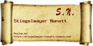 Stiegelmayer Nanett névjegykártya
